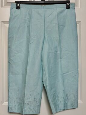 Alfred Dunner Light Blue Embellished Bermuda Shorts